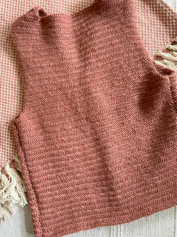 back of herringbone vest