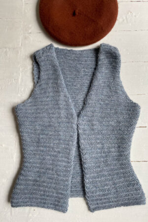 handmade vest blue wool